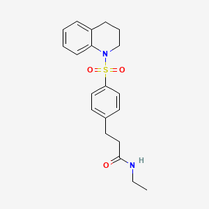 molecular formula C20H24N2O3S B4581923 N-ETHYL-3-[4-(1,2,3,4-TETRAHYDROQUINOLINE-1-SULFONYL)PHENYL]PROPANAMIDE 