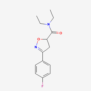 molecular formula C14H17FN2O2 B4581937 N,N-diethyl-3-(4-fluorophenyl)-4,5-dihydro-1,2-oxazole-5-carboxamide 