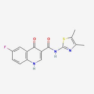 molecular formula C15H12FN3O2S B4581968 N-(4,5-dimethylthiazol-2-yl)-6-fluoro-4-hydroxyquinoline-3-carboxamide 