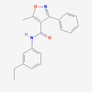 molecular formula C19H18N2O2 B458210 N-(3-ethylphenyl)-5-methyl-3-phenyl-1,2-oxazole-4-carboxamide 