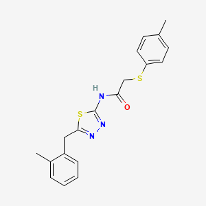 molecular formula C19H19N3OS2 B4582133 N-[5-[(2-methylphenyl)methyl]-1,3,4-thiadiazol-2-yl]-2-(4-methylphenyl)sulfanylacetamide 