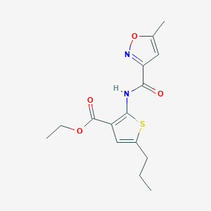 molecular formula C15H18N2O4S B4582187 ETHYL 2-(5-METHYL-1,2-OXAZOLE-3-AMIDO)-5-PROPYLTHIOPHENE-3-CARBOXYLATE 