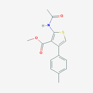 molecular formula C15H15NO3S B458226 Methyl 2-acetamido-4-(4-methylphenyl)thiophene-3-carboxylate 