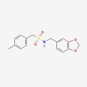 molecular formula C16H17NO4S B4582281 N-[(2H-1,3-BENZODIOXOL-5-YL)METHYL]-1-(4-METHYLPHENYL)METHANESULFONAMIDE 
