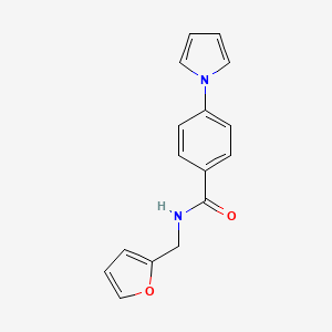 molecular formula C16H14N2O2 B4582356 N-(furan-2-ylmethyl)-4-(1H-pyrrol-1-yl)benzamide 
