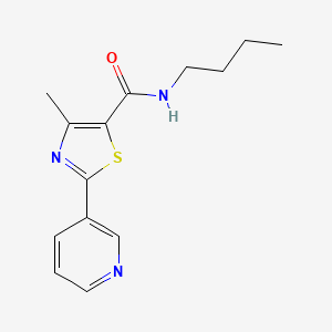 molecular formula C14H17N3OS B4582370 N-butyl-4-methyl-2-(pyridin-3-yl)-1,3-thiazole-5-carboxamide 