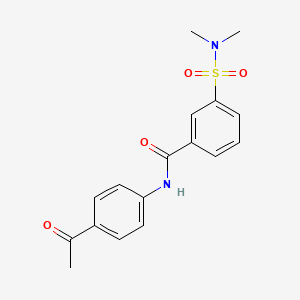 molecular formula C17H18N2O4S B4582376 N-(4-acetylphenyl)-3-(dimethylsulfamoyl)benzamide 
