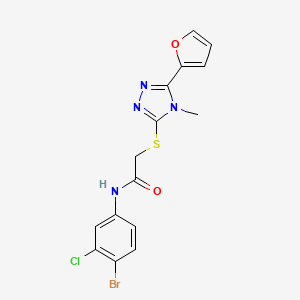 molecular formula C15H12BrClN4O2S B4582450 N-(4-bromo-3-chlorophenyl)-2-{[5-(furan-2-yl)-4-methyl-4H-1,2,4-triazol-3-yl]sulfanyl}acetamide 