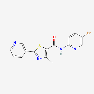 molecular formula C15H11BrN4OS B4582454 N~5~-(5-BROMO-2-PYRIDYL)-4-METHYL-2-(3-PYRIDYL)-1,3-THIAZOLE-5-CARBOXAMIDE 