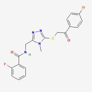 molecular formula C19H16BrFN4O2S B4582469 N-[(5-{[2-(4-bromophenyl)-2-oxoethyl]sulfanyl}-4-methyl-4H-1,2,4-triazol-3-yl)methyl]-2-fluorobenzamide 