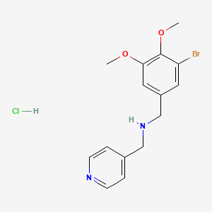 molecular formula C15H18BrClN2O2 B4582626 N-[(3-bromo-4,5-dimethoxyphenyl)methyl]-1-pyridin-4-ylmethanamine;hydrochloride 