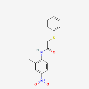 molecular formula C16H16N2O3S B4582630 N-(2-methyl-4-nitrophenyl)-2-(4-methylphenyl)sulfanylacetamide 