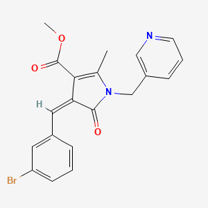 molecular formula C20H17BrN2O3 B4582725 METHYL (4Z)-4-[(3-BROMOPHENYL)METHYLIDENE]-2-METHYL-5-OXO-1-[(PYRIDIN-3-YL)METHYL]-4,5-DIHYDRO-1H-PYRROLE-3-CARBOXYLATE 