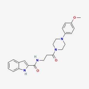 molecular formula C23H26N4O3 B4582812 N-{3-[4-(4-methoxyphenyl)piperazin-1-yl]-3-oxopropyl}-1H-indole-2-carboxamide 