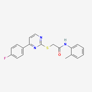 molecular formula C19H16FN3OS B4582833 2-{[4-(4-FLUOROPHENYL)-2-PYRIMIDINYL]SULFANYL}-N~1~-(2-METHYLPHENYL)ACETAMIDE 