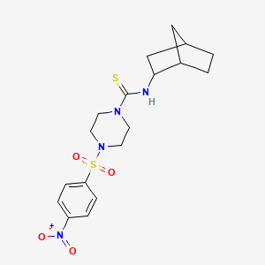 molecular formula C18H24N4O4S2 B4583015 N-(bicyclo[2.2.1]hept-2-yl)-4-[(4-nitrophenyl)sulfonyl]piperazine-1-carbothioamide 