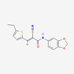 molecular formula C17H14N2O3S B4583067 N-1,3-benzodioxol-5-yl-2-cyano-3-(5-ethyl-2-thienyl)acrylamide 