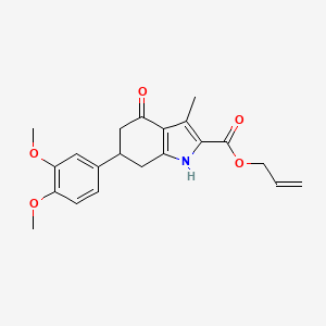molecular formula C21H23NO5 B4583189 prop-2-en-1-yl 6-(3,4-dimethoxyphenyl)-3-methyl-4-oxo-4,5,6,7-tetrahydro-1H-indole-2-carboxylate 