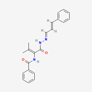 molecular formula C21H21N3O2 B4583266 N-[3-methyl-1-oxo-1-[(2E)-2-[(E)-3-phenylprop-2-enylidene]hydrazinyl]but-2-en-2-yl]benzamide 