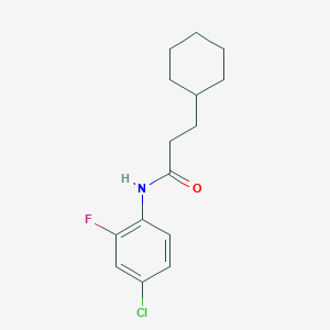 molecular formula C15H19ClFNO B458331 N-(4-chloro-2-fluorophenyl)-3-cyclohexylpropanamide 