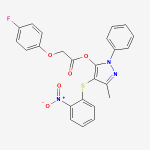 molecular formula C24H18FN3O5S B4583359 [5-Methyl-4-(2-nitrophenyl)sulfanyl-2-phenylpyrazol-3-yl] 2-(4-fluorophenoxy)acetate 