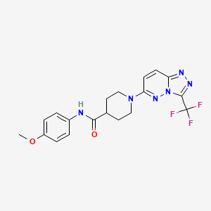 molecular formula C19H19F3N6O2 B4583391 N-(4-methoxyphenyl)-1-[3-(trifluoromethyl)[1,2,4]triazolo[4,3-b]pyridazin-6-yl]piperidine-4-carboxamide 