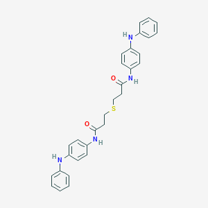 molecular formula C30H30N4O2S B458340 3,3'-sulfanediylbis{N-[4-(phenylamino)phenyl]propanamide} 