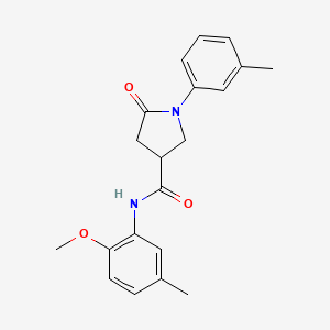 molecular formula C20H22N2O3 B4583400 N-(2-methoxy-5-methylphenyl)-1-(3-methylphenyl)-5-oxopyrrolidine-3-carboxamide 