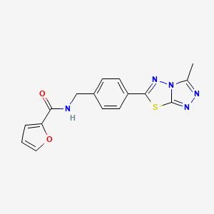 molecular formula C16H13N5O2S B4583479 N-[(4-{3-METHYL-[1,2,4]TRIAZOLO[3,4-B][1,3,4]THIADIAZOL-6-YL}PHENYL)METHYL]FURAN-2-CARBOXAMIDE 