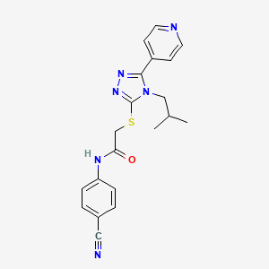 molecular formula C20H20N6OS B4583503 N-(4-cyanophenyl)-2-{[4-(2-methylpropyl)-5-(pyridin-4-yl)-4H-1,2,4-triazol-3-yl]sulfanyl}acetamide 