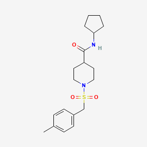 molecular formula C19H28N2O3S B4583509 N-CYCLOPENTYL-1-[(4-METHYLPHENYL)METHANESULFONYL]PIPERIDINE-4-CARBOXAMIDE 