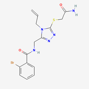 molecular formula C15H16BrN5O2S B4583632 N-({5-[(2-amino-2-oxoethyl)sulfanyl]-4-(prop-2-en-1-yl)-4H-1,2,4-triazol-3-yl}methyl)-2-bromobenzamide 