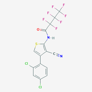 molecular formula C15H5Cl2F7N2OS B458370 N-[3-cyano-4-(2,4-dichlorophenyl)thiophen-2-yl]-2,2,3,3,4,4,4-heptafluorobutanamide 