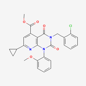 molecular formula C26H22ClN3O5 B4583758 METHYL 3-[(2-CHLOROPHENYL)METHYL]-7-CYCLOPROPYL-1-(2-METHOXYPHENYL)-2,4-DIOXO-1H,2H,3H,4H-PYRIDO[2,3-D]PYRIMIDINE-5-CARBOXYLATE 