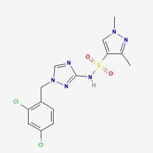 molecular formula C14H14Cl2N6O2S B4583765 N~4~-[1-(2,4-DICHLOROBENZYL)-1H-1,2,4-TRIAZOL-3-YL]-1,3-DIMETHYL-1H-PYRAZOLE-4-SULFONAMIDE 