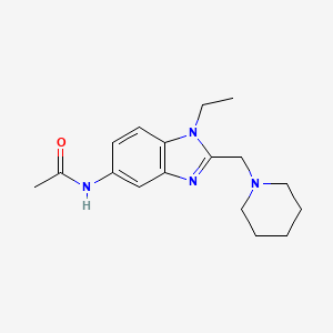 molecular formula C17H24N4O B4583822 N-{1-Ethyl-2-[(piperidin-1-YL)methyl]-1H-1,3-benzodiazol-5-YL}acetamide 