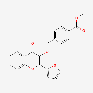 molecular formula C22H16O6 B4583825 Methyl 4-[[2-(furan-2-yl)-4-oxochromen-3-yl]oxymethyl]benzoate 