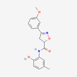 molecular formula C18H18N2O4 B4583833 N-(2-hydroxy-5-methylphenyl)-3-(3-methoxyphenyl)-4,5-dihydro-1,2-oxazole-5-carboxamide 