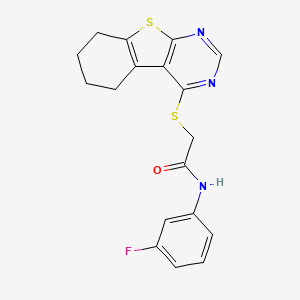 molecular formula C18H16FN3OS2 B4583873 N-(3-fluorophenyl)-2-(5,6,7,8-tetrahydro[1]benzothieno[2,3-d]pyrimidin-4-ylsulfanyl)acetamide 