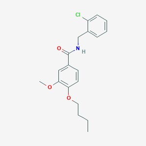 molecular formula C19H22ClNO3 B4584075 4-butoxy-N-[(2-chlorophenyl)methyl]-3-methoxybenzamide 