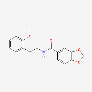 molecular formula C17H17NO4 B4584081 N-[2-(2-METHOXYPHENYL)ETHYL]-2H-13-BENZODIOXOLE-5-CARBOXAMIDE 