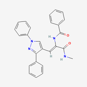 molecular formula C26H22N4O2 B4584241 N-[(Z)-1-(1,3-diphenylpyrazol-4-yl)-3-(methylamino)-3-oxoprop-1-en-2-yl]benzamide 