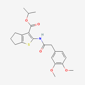 molecular formula C21H25NO5S B4584328 PROPAN-2-YL 2-[2-(3,4-DIMETHOXYPHENYL)ACETAMIDO]-4H,5H,6H-CYCLOPENTA[B]THIOPHENE-3-CARBOXYLATE 
