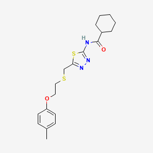 molecular formula C19H25N3O2S2 B4584431 N-[5-[2-(4-methylphenoxy)ethylsulfanylmethyl]-1,3,4-thiadiazol-2-yl]cyclohexanecarboxamide 