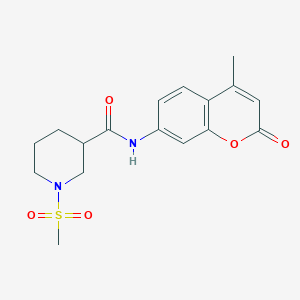 molecular formula C17H20N2O5S B4584480 N~3~-(4-METHYL-2-OXO-2H-CHROMEN-7-YL)-1-(METHYLSULFONYL)-3-PIPERIDINECARBOXAMIDE 