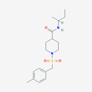 molecular formula C18H28N2O3S B4584505 N-(BUTAN-2-YL)-1-[(4-METHYLPHENYL)METHANESULFONYL]PIPERIDINE-4-CARBOXAMIDE 