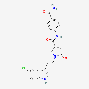molecular formula C22H21ClN4O3 B4584622 N-(4-carbamoylphenyl)-1-[2-(5-chloro-1H-indol-3-yl)ethyl]-5-oxopyrrolidine-3-carboxamide 