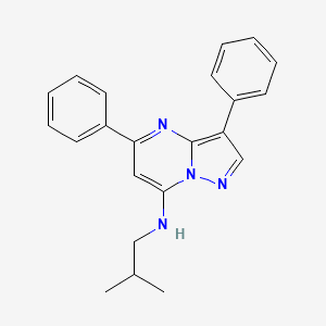 molecular formula C22H22N4 B4584626 N-isobutyl-3,5-diphenylpyrazolo[1,5-a]pyrimidin-7-amine 