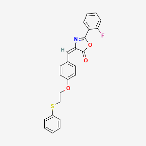 molecular formula C24H18FNO3S B4584860 (4E)-2-(2-fluorophenyl)-4-[[4-(2-phenylsulfanylethoxy)phenyl]methylidene]-1,3-oxazol-5-one 