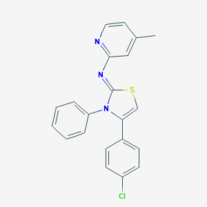 molecular formula C21H16ClN3S B458496 N-((2Z)-4-(4-chlorophenyl)-3-phenyl-1,3-thiazol-2(3H)-ylidene)-N-(4-methyl-2-pyridinyl)amine 